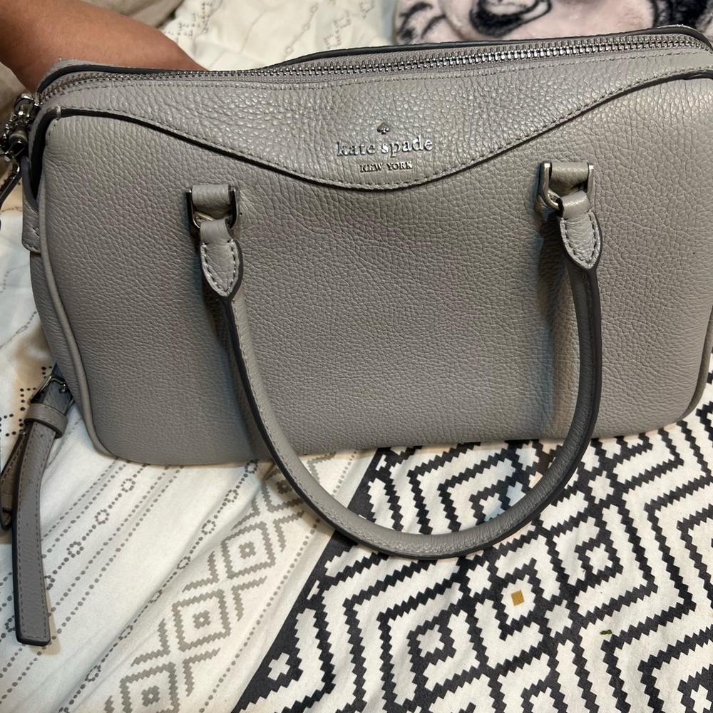 Kate Spade Mimi Satchel Gray Leather Handbag